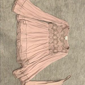 Boho dusty rose top with tank